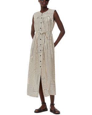 Whistles Angled Stripe Ilana Dress - Natural