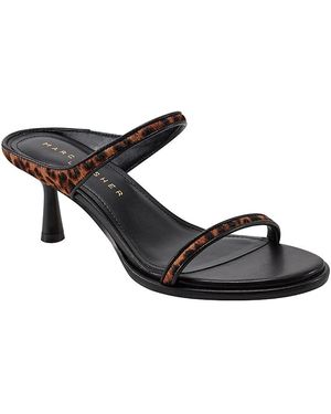 Marc Fisher Alondely Calf Hair Kitten Heel Sandals - Black