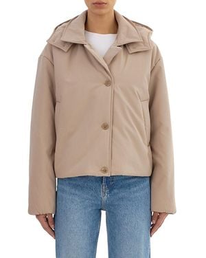 Lamarque Hooded Puffer Jacket - Natural