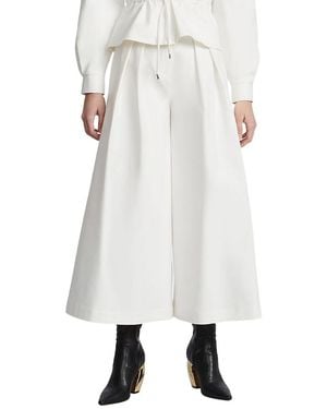 BCBGMAXAZRIA Pleated Front Crop Pant - White