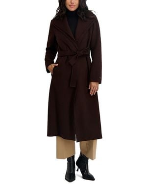 Tahari Elliot Double Layer Collar Coat - Black