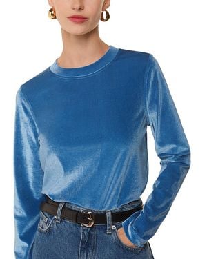 Whistles Olivia Velvet Top - Blue