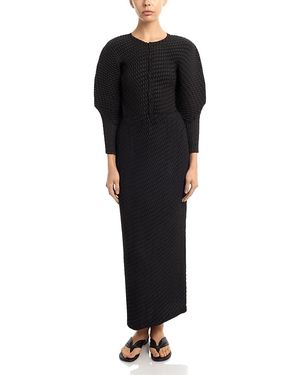 Issey Miyake Pleats Please Pleated Maxi Skirt - Black