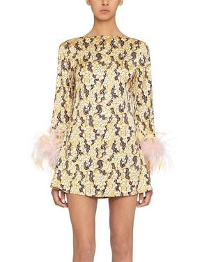 Des Phemmes Des_Phemmes Mini Shift Dress - Natural
