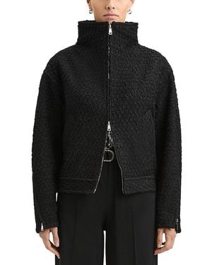Derek Lam Naomi Bubble Texture Funnel Neck Jacket - Black