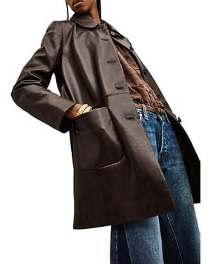 Ba&sh Madie Leather Coat - Black