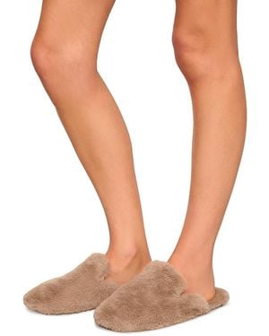 Eberjey Plush Faux Fur Mule Slippers - White