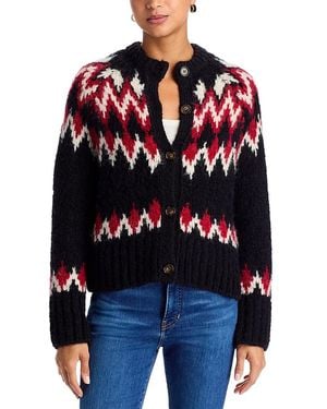 Veronica Beard Christina Fair Isle Cardigan - Blue