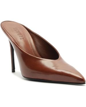 SCHUTZ SHOES Loren Calf Hair Pointed Pumps - Brown