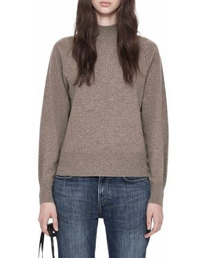 AllSaints Fedi Cashmere & Wool Mock Neck Sweater - Gray