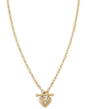 Moon & Meadow 14K Lab Grown Diamond Heart Toggle Pendant Necklace, 18 - Metallic