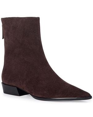 Black Suede Studio Pointed Toe Ankle Boots - Brown