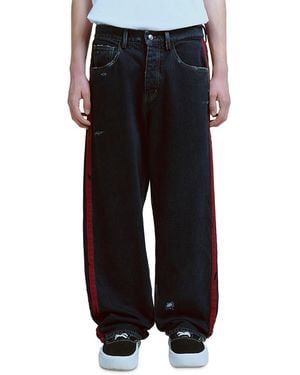 NAHMIAS Baggy Fit Destroyed Denim Track Jeans - Black