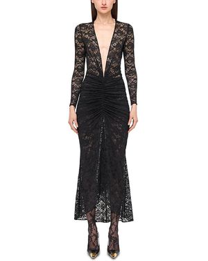 Ronny Kobo Nelli Lace Plunge Neck Dress - Black