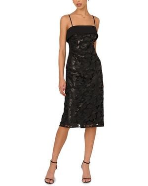 Adrianna Papell Lace Midi Dress - Black