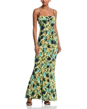 Saloni Renee Long Dress - Green