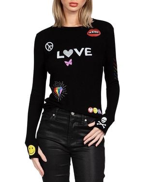 Lauren Moshi Mckinley #1 Love Color Crystal & Stud Embellishments Top - Black