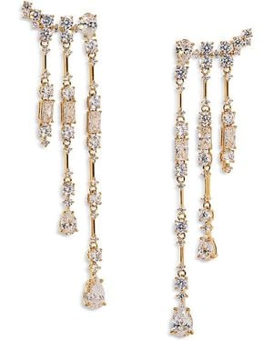 Nadri Everleigh Cubic Zirconia Fringe Climber Earrings - White