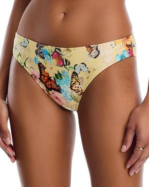 L'Agence Nicole Garden Butterflies Classic Bikini Bottom - Green