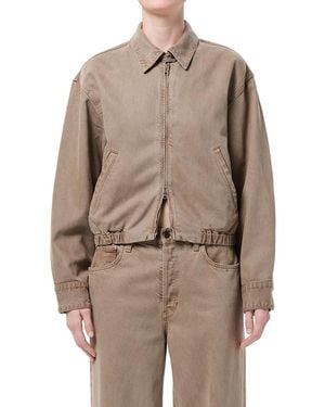 Agolde Nile Denim Bomber Jacket - Brown