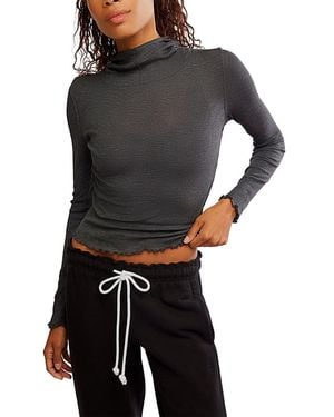 Free People Breathe Easy Hooded Top - Black