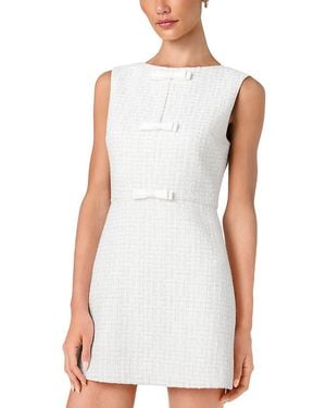 French Connection Scattered Tinsel Bow Trim Mini Dress - White