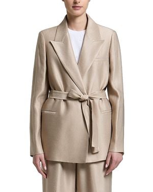 Peserico Belted Peak Lapel Blazer - Natural