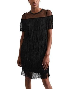 Phase Eight Viola Fringe Mini Dress - Black