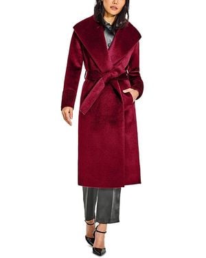 Sentaler Suri Shawl Collar Long Wrap Coat - Red