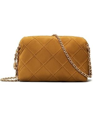 Tory Burch Fleming Suede Soft Crossbody Bag - Natural