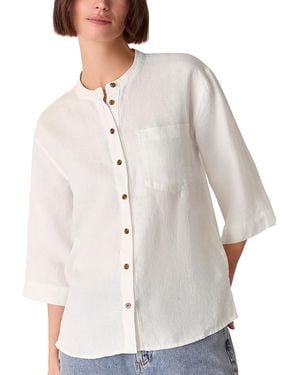 Whistles Grandad Linen Shirt - Grey