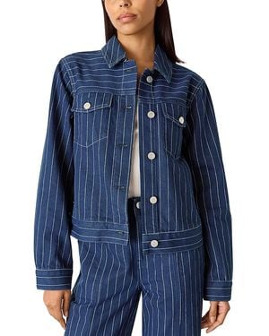 Whistles Pinstriped Denim Jacket - Blue