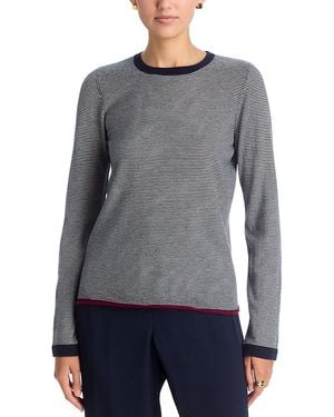 Majestic Filatures Cashmere Striped Long Sleeve Tee - Gray