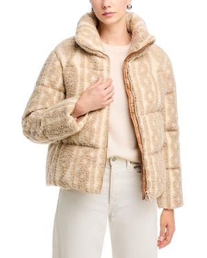 Herno Braided Zip Front Puffer Coat - Natural