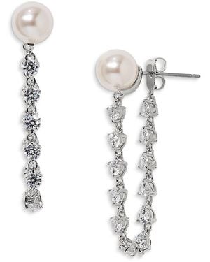 Nadri Venus Front To Back Earrings, 3.1L - White