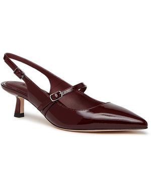 PAIGE Maggie Pointed Toe Kitten Toe Slingback Pumps - Brown