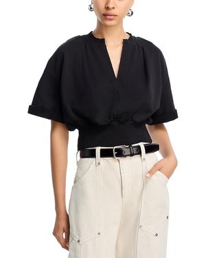 3.1 Phillip Lim Short Sleeve Cropped Sweatshirt - Black
