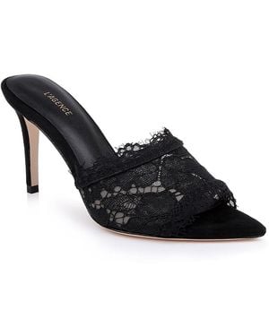 L'Agence Penn Lace Sandals - Black