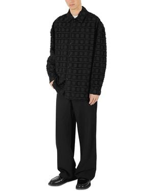 KROST Relaxed Pile Fabric Square Pattern Shirt - Black