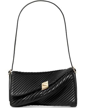 Kate Spade Deco Pleated Leather Shoulder Bag - Black