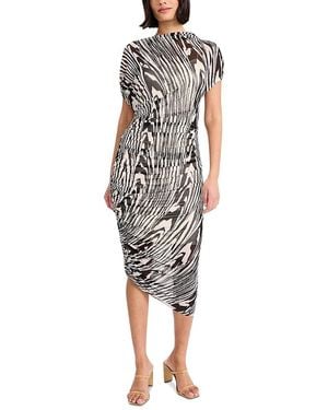 Donna Morgan Asymmetrical Ruched Midi Dress - Multicolor