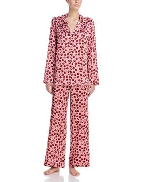 Reformation Ella Silk Pajama Set - Red