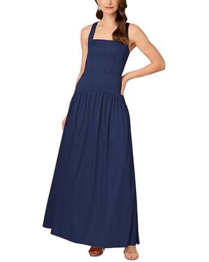 Aidan Mattox Mikado Maxi Dress - Blue