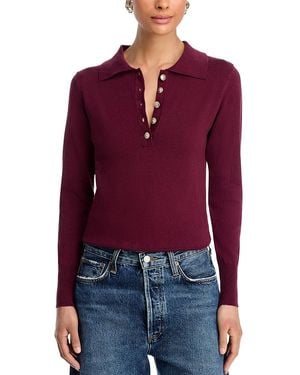 SINGLE THREAD Ribbed Polo Sweater - Red