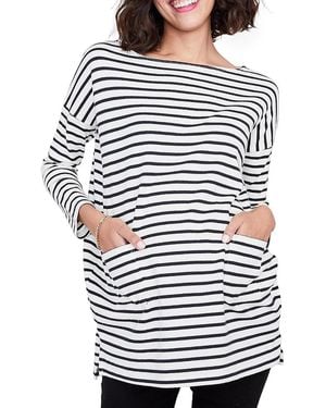 Hatch Collection Long Sleeve Maternity Bateau Top - Blue