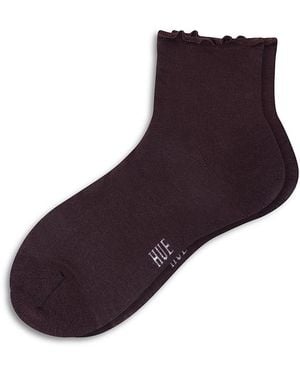 Hue Ruffle Edge Ankle Socks - Purple