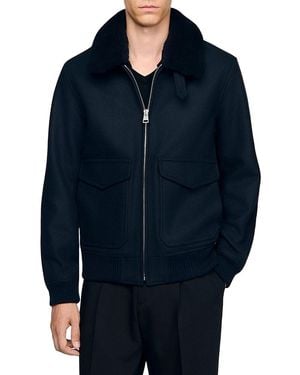 Sandro Aviator Jacket - Blue
