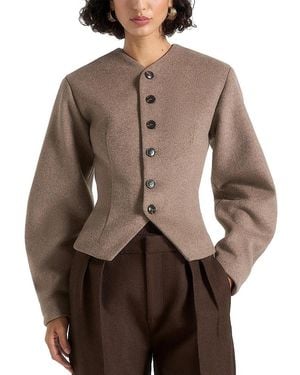 Manière De Voir Aya Wool Hourglass Jacket - Brown