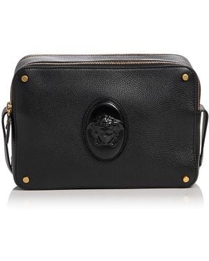 Versace Lou Medusa Leather Crossbody Bag - Black