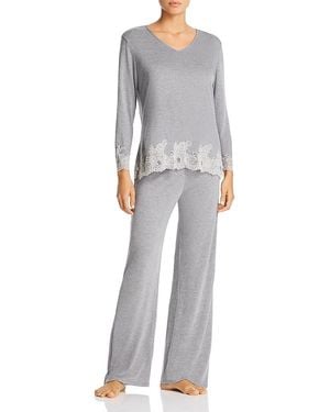 Natori Luxe Shangri-La Pajama Set - Gray
